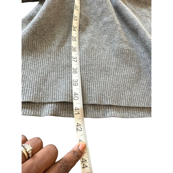 A New Day Midi Gray Sweater Dress Side Slit High Neck Long Sleeve XS NWT - Picture 8 of 12
